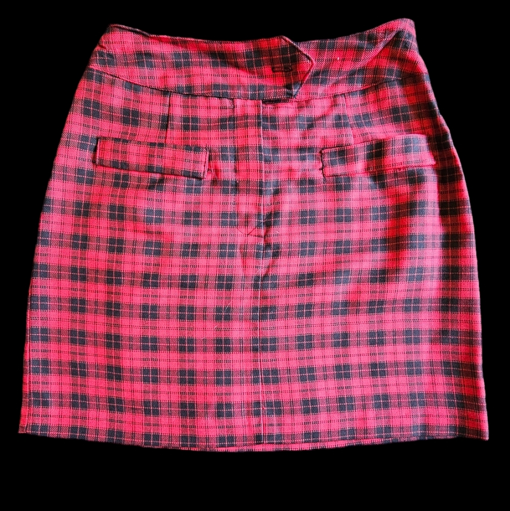 Vintage Tracy Evans mini plaid skirt, size 3